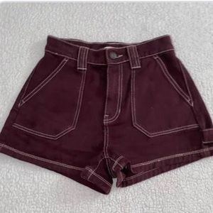 Pacsun burgundy jean shorts